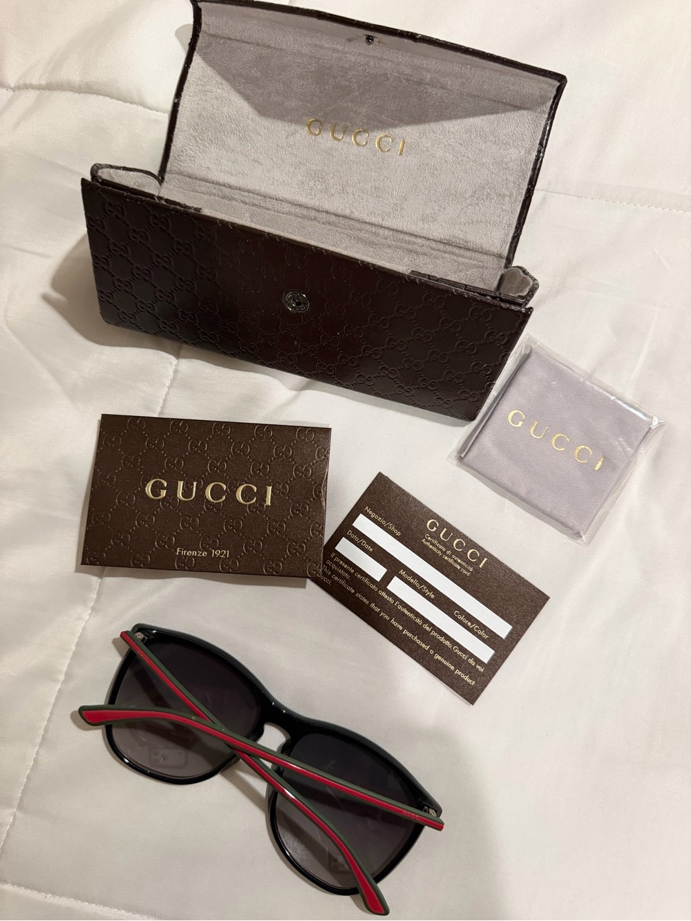 Gucci Black Sunglasses with Red and Green arms